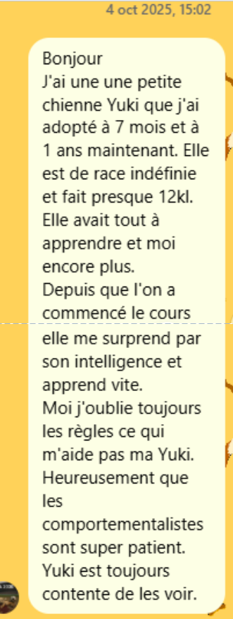 Avis cliente satisfait